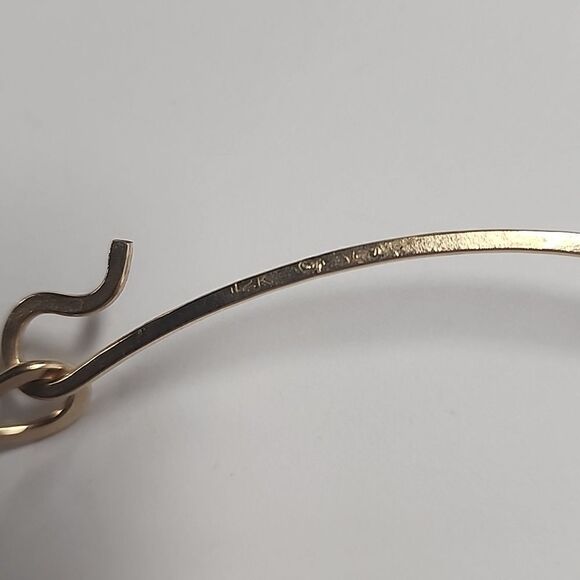 12K GF Signed PJ Sterling 925 Collar Necklace Unique Design Circle Gold Silver - Picture 5 of 7